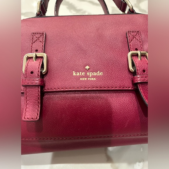 EUC Kate Spade $398 Cruiser Allen St Raquelle Leather Tote Bag Plum Red - Picture 4 of 14